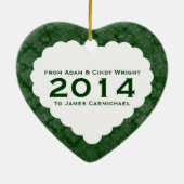 Grateful Heart Personalized Green Gift Keramisch Ornament (Achterkant)