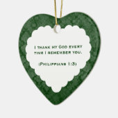 Grateful Heart Personalized Green Gift Keramisch Ornament (Links)