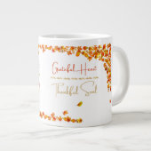 Grateful Heart Thankful Soul Mug – Minimal Fall Grote Koffiekop (Voorkant rechts)
