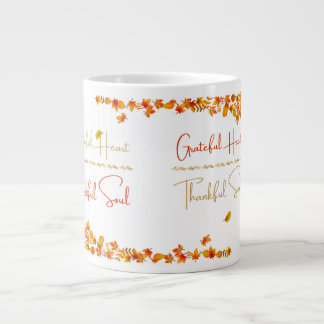 Grateful Heart Thankful Soul Mug – Minimal Fall Grote Koffiekop