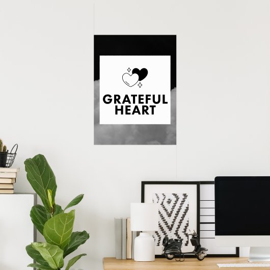 Grateful Heart. Wall Art. Poster (Thuiskantoor)