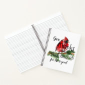 "Grateful Heart" Waterverf kardinaal tijdschrift Notitieboek (Binnen)