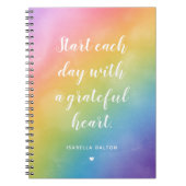Grateful Heart Waterverf Rainbow Gratitude Quote Notitieboek (Voorkant)