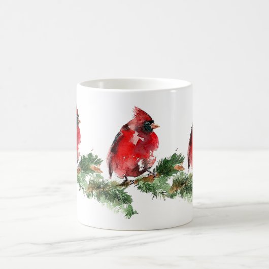 "Grateful Heart" Waterverf Rode kardinale Mok (Center)