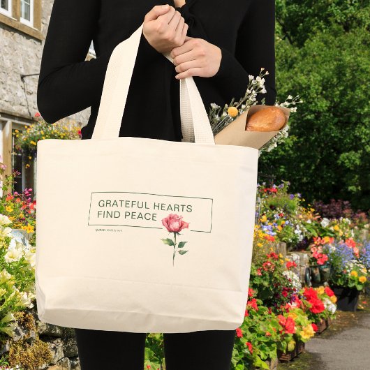 Grateful Hearts Inspirerend Canvas tas – Elegant