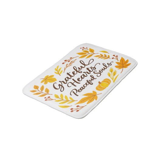 'Grateful Hearts, Peaceful Souls' Bath Mat (Gekanteld)