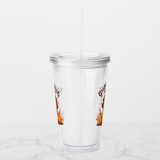 Grateful Hearts Thanksgiving Turkey Acryl Drinkbeker (Rechts)