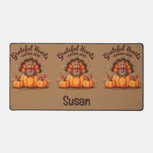 Grateful Hearts Thanksgiving Turkey Bureaumat (Voorkant)