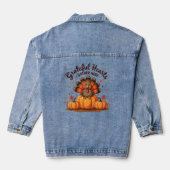 Grateful Hearts Thanksgiving Turkey Denim Jacket (Achterkant)