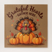 Grateful Hearts Thanksgiving Turkey Legpuzzel (Verticaal)
