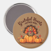 Grateful Hearts Thanksgiving Turkey Magneet (Voorkant / Achterkant)