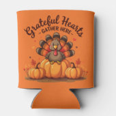 Grateful Hearts Thanksgiving Turkey Orange Blikjeskoeler (Achterkant)