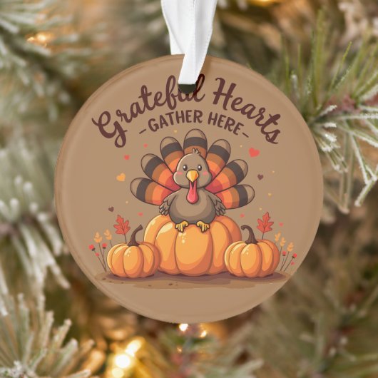 Grateful Hearts Thanksgiving Turkey Ornament (Boom)