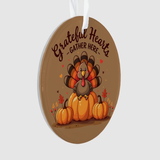 Grateful Hearts Thanksgiving Turkey Ornament (voorkant)