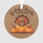 Grateful Hearts Thanksgiving Turkey Ornament (achterkant)