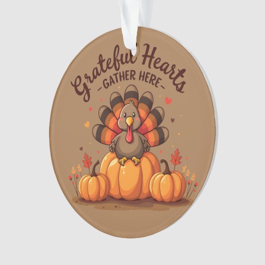 Grateful Hearts Thanksgiving Turkey Ornament (voorkant)