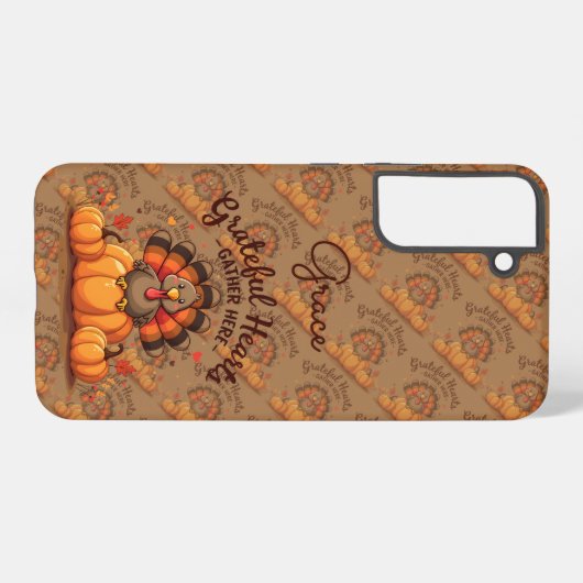 Grateful Hearts Thanksgiving Turkey Samsung Galaxy Hoesje (Achterkant horizontaal)