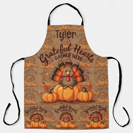Grateful Hearts Thanksgiving Turkey Schort (Voorkant)
