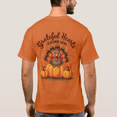 Grateful Hearts Thanksgiving Turkey T-shirt (Achterkant)