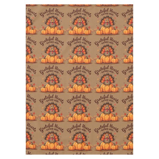 Grateful Hearts Thanksgiving Turkey Tafelkleed (Voorkant)