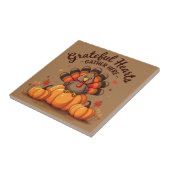 Grateful Hearts Thanksgiving Turkey Tegeltje (Zijkant)