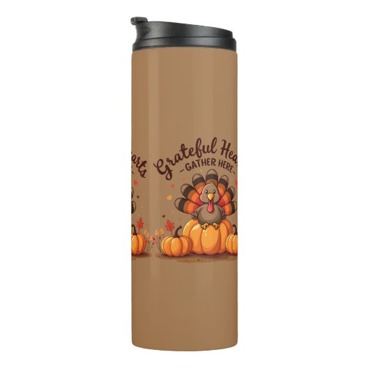 Grateful Hearts Thanksgiving Turkey Thermosbeker (Geroteerd rechts)