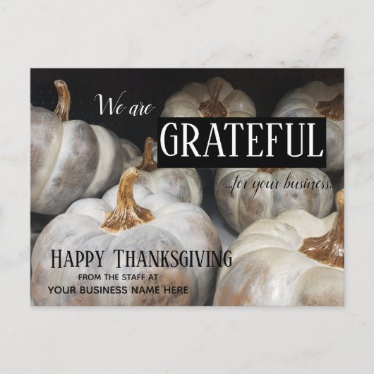 Grateful Herfst Business Thanksgiving Briefkaart (Voorkant)