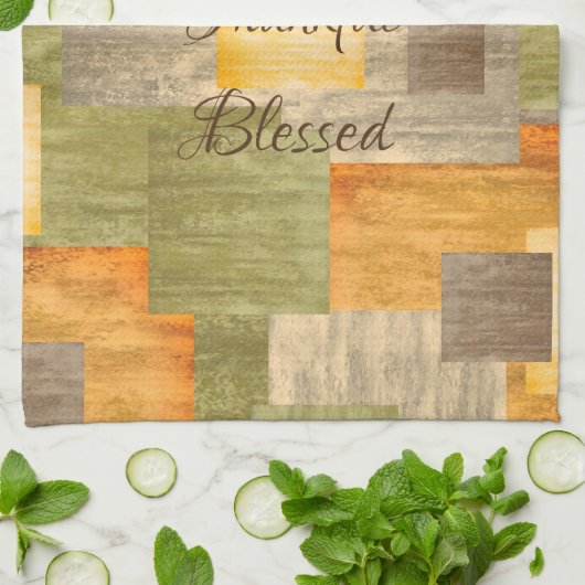 Grateful Herfst Color Blocks Theedoek (Gevouwen)