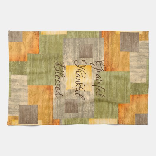 Grateful Herfst Color Blocks Theedoek (Horizontaal)