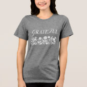 Grateful Herfst Foliage Autumn Flowers Roze Tri-Blend Shirt (Voorkant)