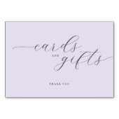 Grateful Lavender Cursive Thank You Card Kaart (Achterkant)
