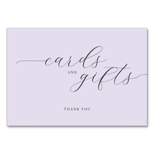 Grateful Lavender Cursive Thank You Card Kaart (Voorkant)