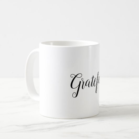 Grateful Minimal White Holiday Coffee Koffiemok (Voorkant links)