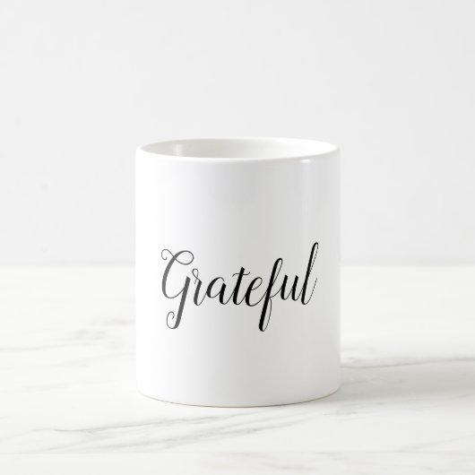 Grateful Minimal White Holiday Coffee Koffiemok (Center)