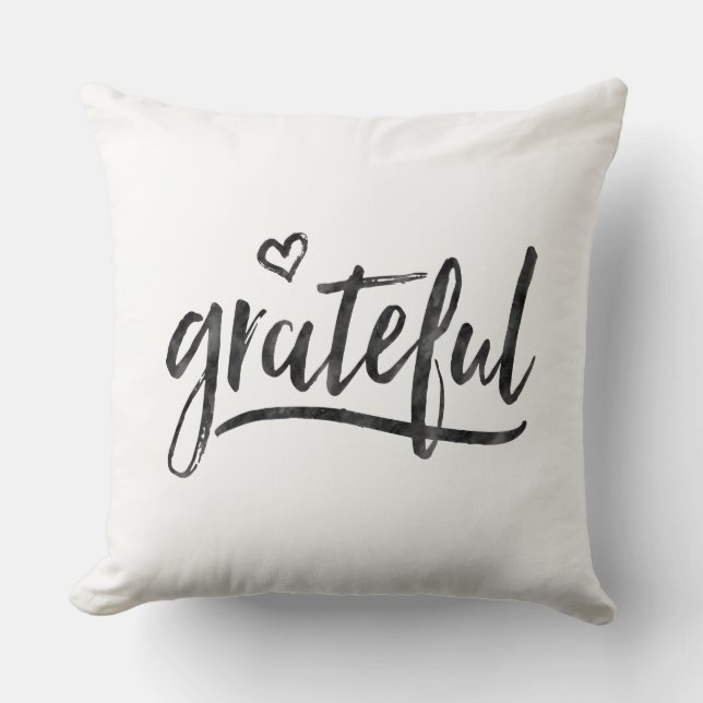 Grateful minimalistisch aangepaste achtergrondkleu kussen (Voorkant)