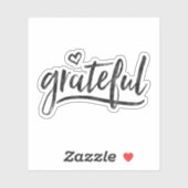 Grateful minimalistisch aangepaste achtergrondkleu sticker (Vel)