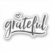 Grateful minimalistisch aangepaste achtergrondkleu sticker (Voorkant)