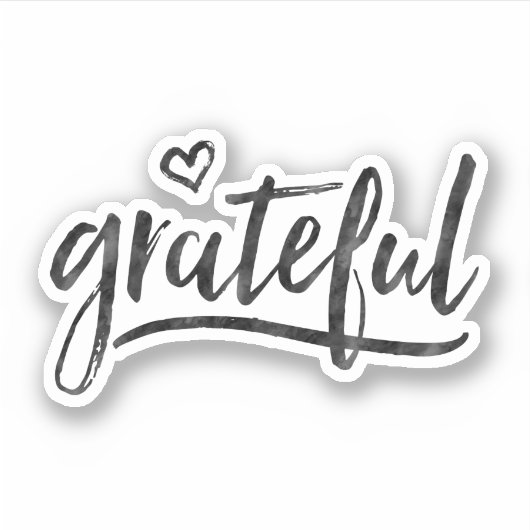 Grateful minimalistisch aangepaste achtergrondkleu sticker (Voorkant)