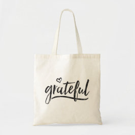 Grateful minimalistisch aangepaste achtergrondkleu tote bag