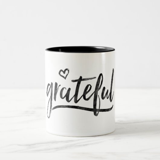 Grateful minimalistisch aangepaste achtergrondkleu tweekleurige koffiemok (Center)