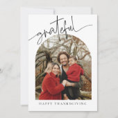 Grateful minimalistische familie Thanksgiving kaar Feestdagenkaart (Voorkant)