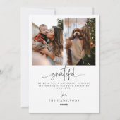 Grateful minimalistische familie Thanksgiving kaar Feestdagenkaart (Achterkant)