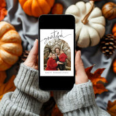 Grateful minimalistische familie Thanksgiving kaar Feestdagenkaart