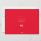 Grateful Modern Bright Red Business Holiday Kaart (Achterkant)