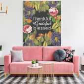Grateful Modern Flowers op Dark Grey Canvas Afdruk (Insitu (Woonkamer))