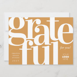 Grateful Modern Gold Business Holiday Kaart