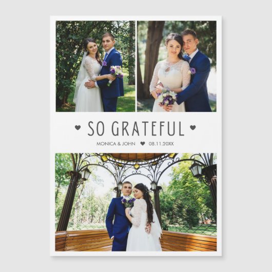 Grateful Modern Photo Weddenschap bedankt (Voorkant)