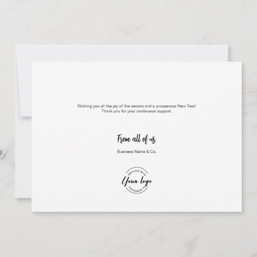 Grateful Modern Script Holly Pine business logo  Feestdagenkaart (Achterkant)