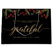 Grateful Modern Script Holly Pine business logo  Groot Cadeauzakje (Voorkant)