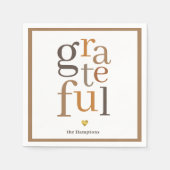Grateful Modern Typography Thanksgiving Servet (Voorkant)